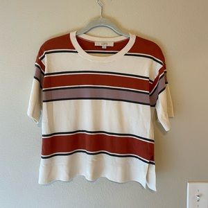 LOFT Striped Knit Top | Size XS